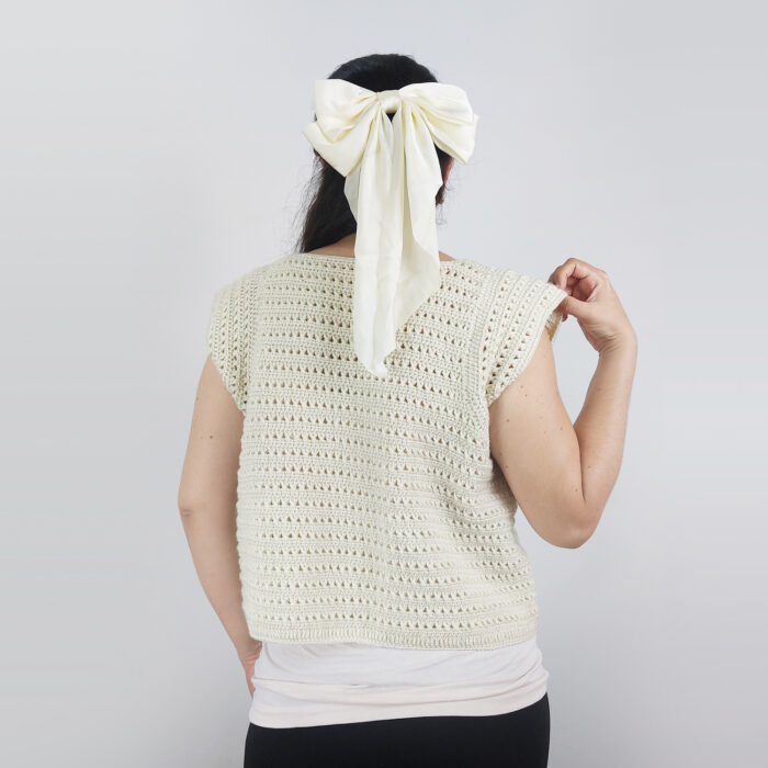 Chaleco Corto Tejido Beige - Imagen 2