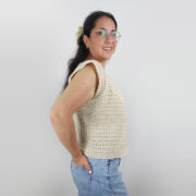 Chaleco Corto Tejido Beige - Imagen 5